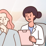 歯科衛生士と患者が予防について相談しているイメージ