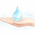 ドライマウス・唾液不足をイメージした水滴のシンプルイラスト