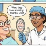 ホワイトニングしても白くならない歯の特徴を説明する歯科ホワイトニングのイラスト