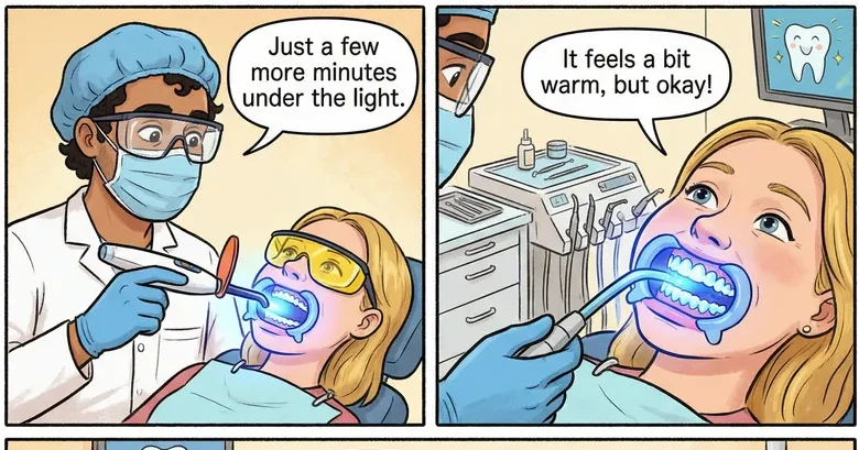 ホワイトニングで噛む面は白くなるのかを説明する歯科ホワイトニングのイラスト